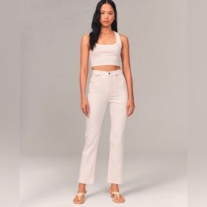 Abercrombie & Fitch The Ankle Straight Ultra High arise White Jean